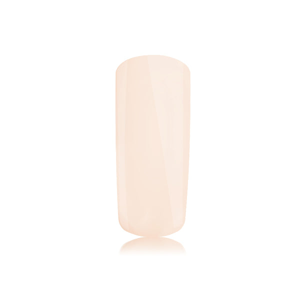Foto di unghia dipinta con Smalto UV-LED semipermanente colore Innocence , rosa pallido con sfondo bianco, marchio SNC Super Nail Cente