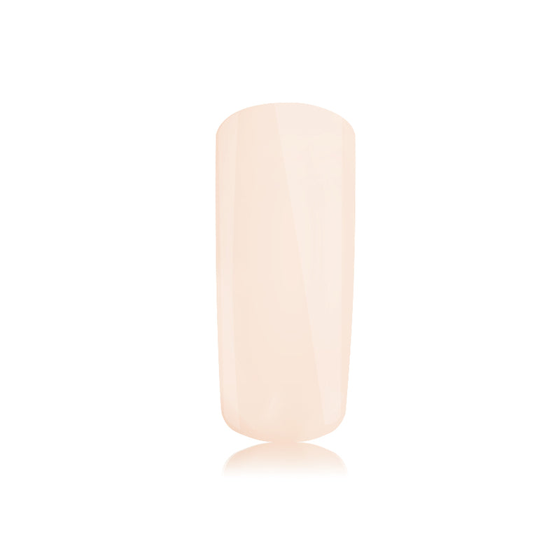 Foto di unghia dipinta con Smalto UV-LED semipermanente colore Innocence , rosa pallido con sfondo bianco, marchio SNC Super Nail Cente
