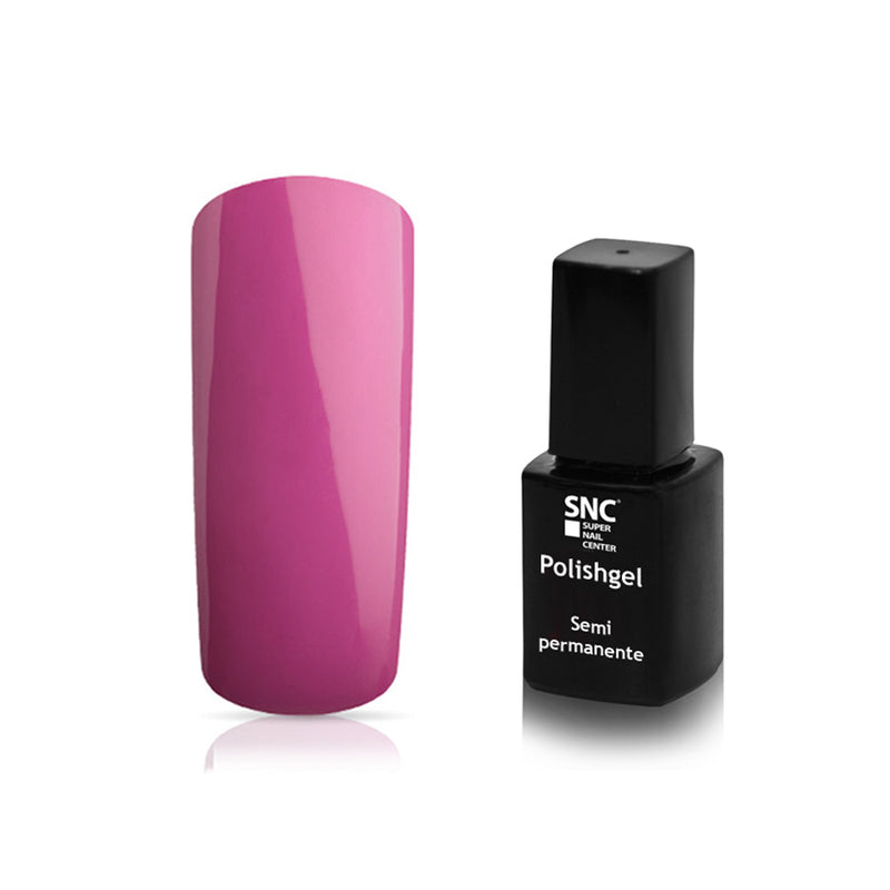Foto di Smalto UV-LED semipermanente polishgel colore Pinky rosa con sfondo bianco, marchio SNC Super Nail Center