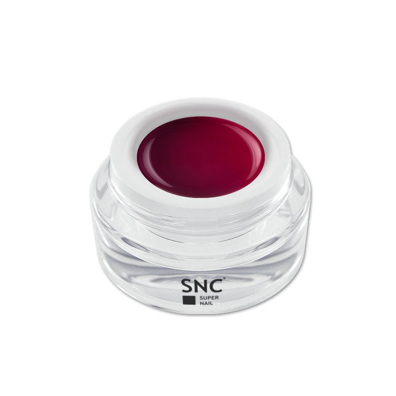 Foto di color gel Bordeaux Violet in barattolino di vetro da 5ml con sfondo bianco, marchio SNC Super Nail Center