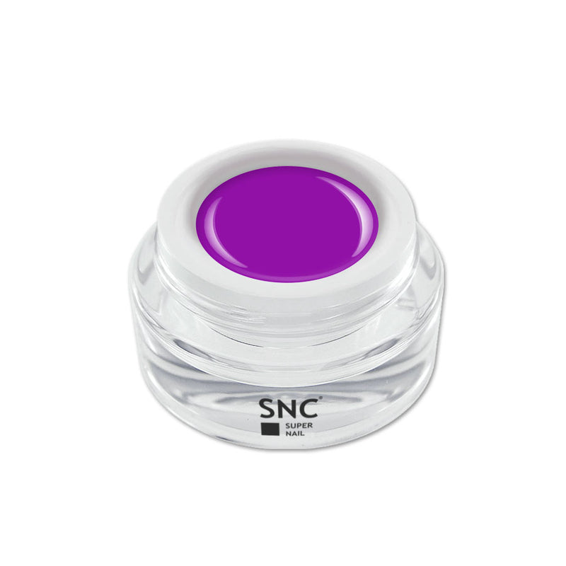 Foto di color gel Lilla Intenso in barattolino di vetro da 5ml con sfondo bianco, marchio SNC Super Nail Center