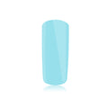Foto di unghia dipinta con Smalto UV-LED semipermanente colore azzurro Capri con sfondo bianco, marchio SNC Super Nail Center