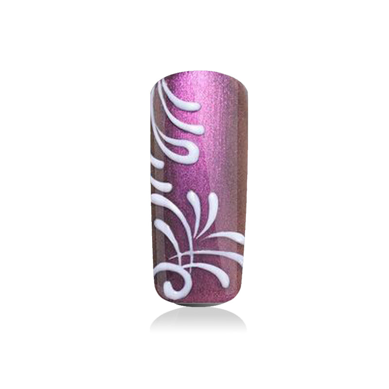 PAINTING GEL BIANCO 5ML su unghia rosa, Nail Art, Painting gel, SNC - Super Nail Store