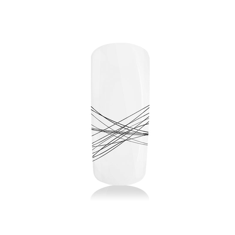 SPIDER GEL NERO 5ML su unghia bianca, Nail Art, SNC - Super Nail Store