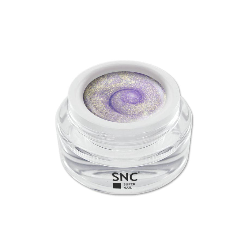 Foto di glimmer color gel Oriental Night in barattolino di vetro da 5ml con sfondo bianco, marchio SNC Super Nail Center