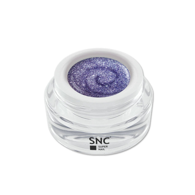 Foto di glitter color gel Lilla in barattolino di vetro da 5ml con sfondo bianco, marchio SNC Super Nail Center