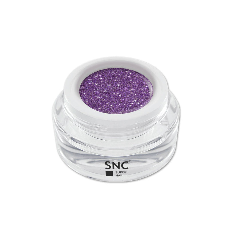 Foto di glitter color gel New Dreams in barattolino di vetro da 5ml con sfondo bianco, marchio SNC Super Nail Center