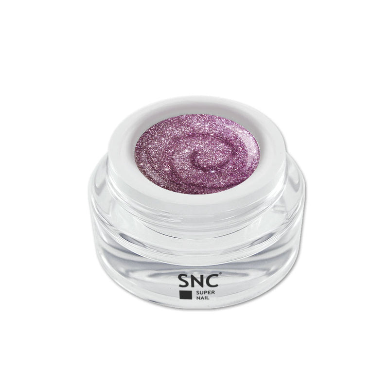 Foto di glitter color gel Rosa in barattolino di vetro da 5ml con sfondo bianco, marchio SNC Super Nail Center
