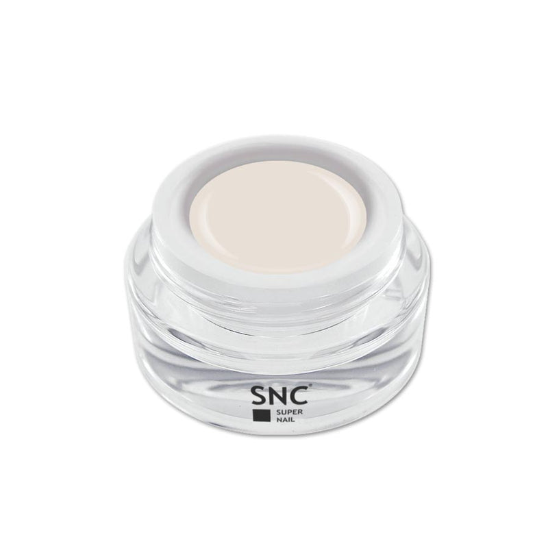 Foto di color gel Ivory in barattolino di vetro da 5ml con sfondo bianco, marchio SNC Super Nail Center