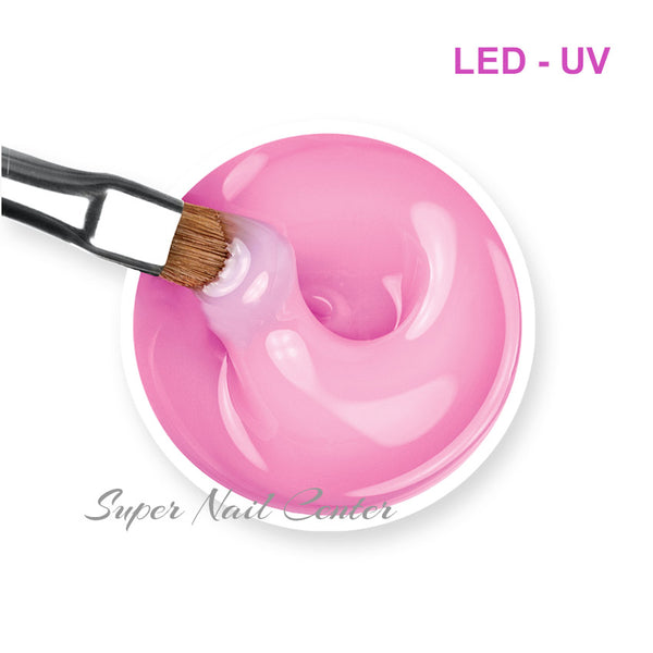 Foto di gel builder autolivellante Costruttore Masterline UV (120 secondi) e LED (60 secondi) da 15ml colore Rosa Natural (Rosa Intenso Lattiginoso) con sfondo bianco, marchio SNC Super Nail Center