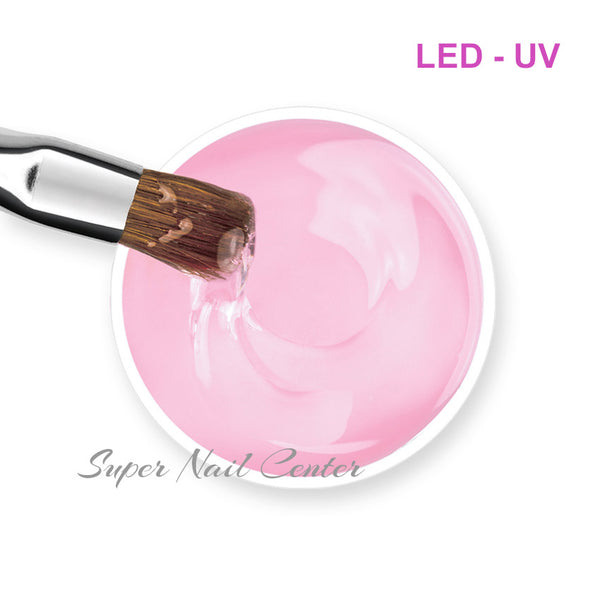 Foto di Costruttore Masterline UV (120 secondi) e LED (60 secondi) da 15ml colore Rosè (Trasparente Rosato) con sfondo bianco, marchio SNC Super Nail Center