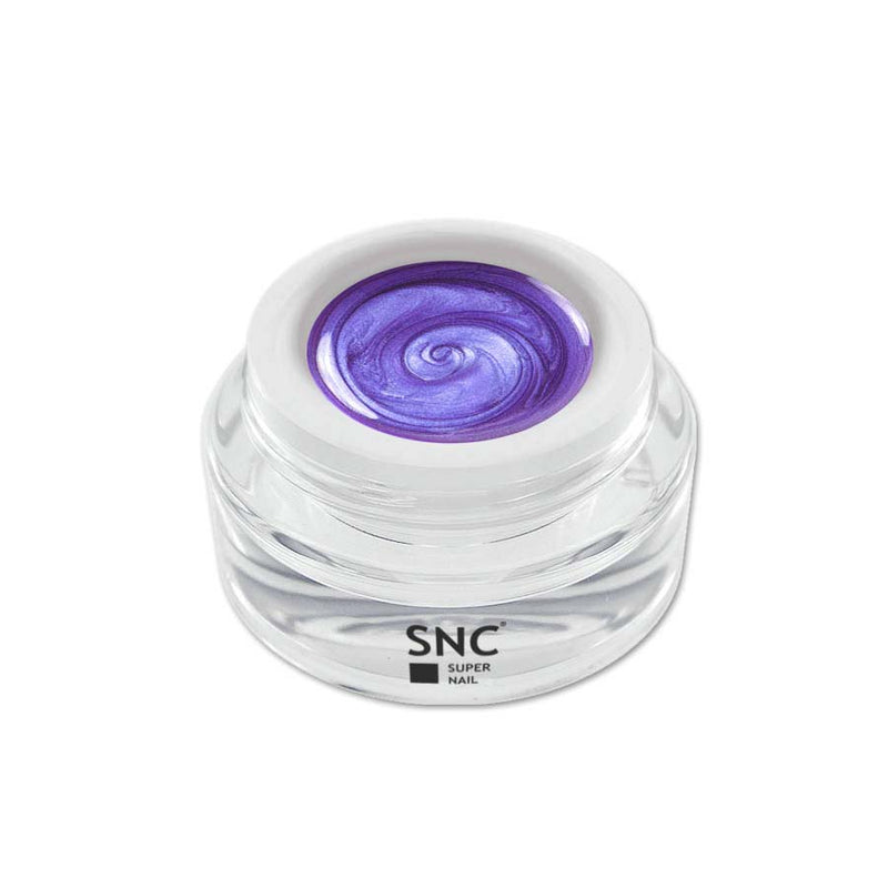 Foto di metallic color gel Juice in barattolino di vetro da 5ml con sfondo bianco, marchio SNC Super Nail Center