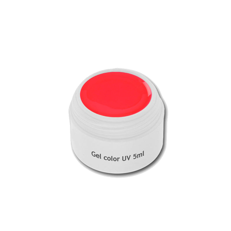 Foto di neon color gel Rosso in barattolino di vetro da 5ml con sfondo bianco, marchio SNC Super Nail Center