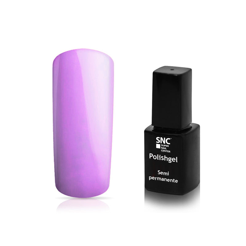 Foto di unghia dipinta con Smalto UV-LED semipermanente Extreme lack colore Pastel neon lila con sfondo bianco, marchio SNC Super Nail Center