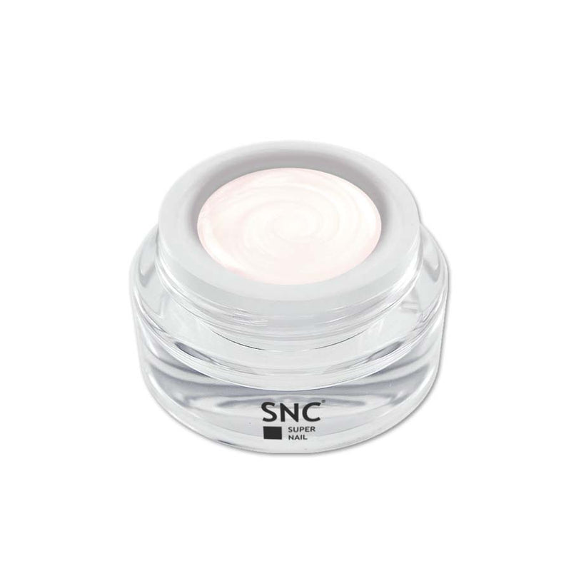 Foto di color gel Pearly Pink (Legg. perlato) in barattolino di vetro da 5ml con sfondo bianco, marchio SNC Super Nail Center