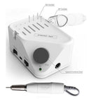 micromotore professionale per unghie STRONG B350 bianco con manipolo frese e punte professionali per onicotecnica, marchio SNC Super Nail Center