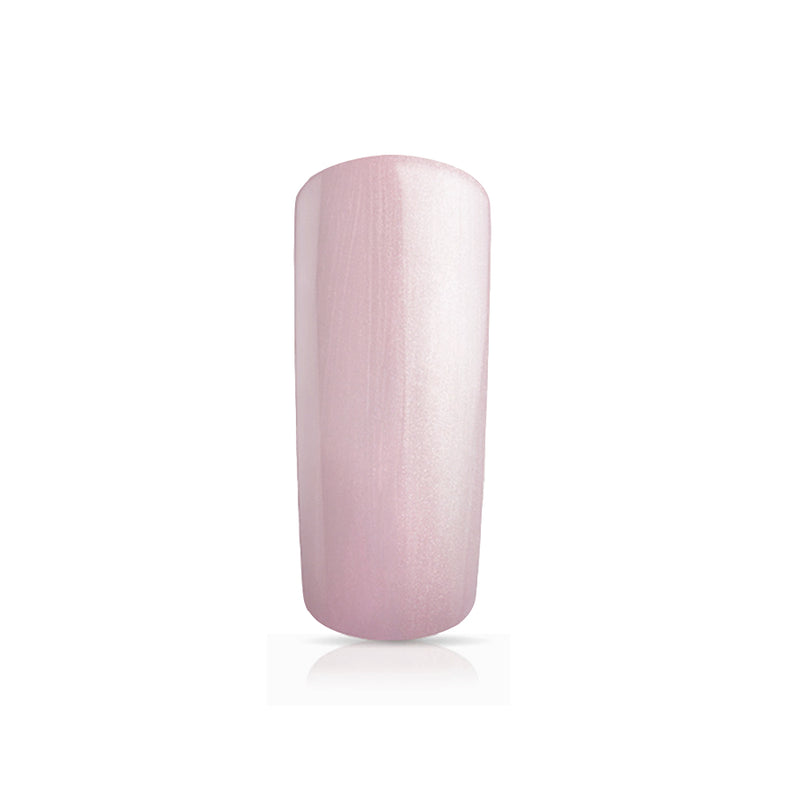 Foto di unghia dipinta con Smalto UV-LED semipermanente Extreme lack colore Cameo, rosa leggermente shiny, coprente con sfondo bianco, marchio SNC Super Nail Center