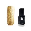 Foto di Smalto UV-LED semipermanente Extreme lack colore Glitter Gold con sfondo bianco, marchio SNC Super Nail Center