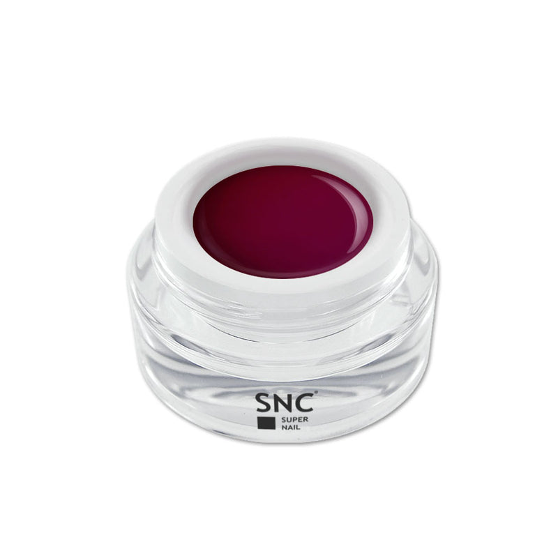 Foto di color gel Rouge Noir in barattolino di vetro da 5ml con sfondo bianco, marchio SNC Super Nail Center