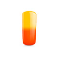 Foto di unghia dipinta con Smalto UV /LED semipermanente termico colore Giallo-Arancio con sfondo bianco, marchio SNC Super Nail Center