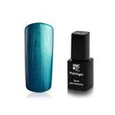 Foto di Smalto UV-LED semipermanente polishgel colore Pearly Petrol, azzurro verde petrolio, con sfondo bianco, marchio SNC Super Nail Center