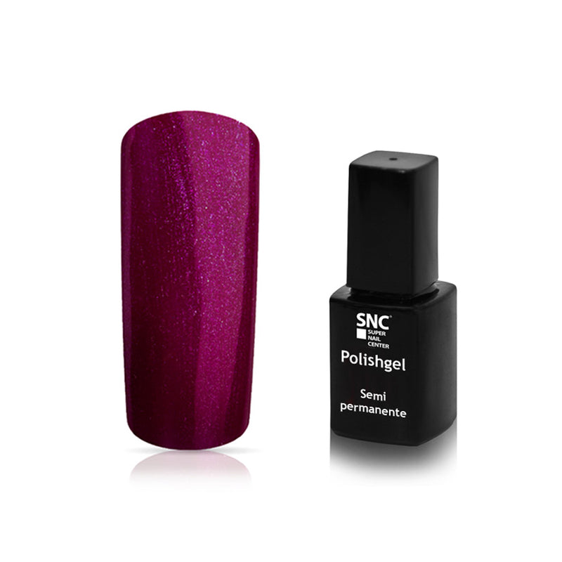 Foto di Smalto UV-LED semipermanente Extreme lack colore Pearly Dark Red, rosso scuro violaceo con sfondo bianco, marchio SNC Super Nail Center