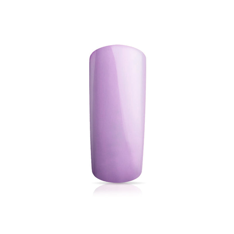 Foto di unghia dipinta con Smalto UV-LED semipermanente Extreme lack colore lilla con sfondo bianco, marchio SNC Super Nail Center