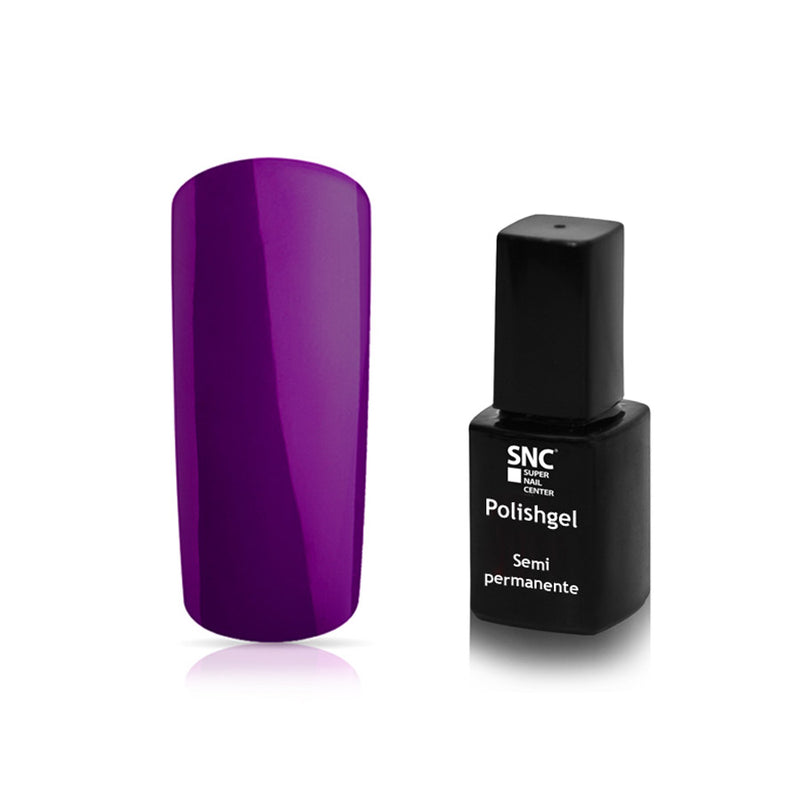 Foto di Smalto UV-LED semipermanente Extreme lack colore Lila Shine, viola intenso,  con sfondo bianco, marchio SNC Super Nail Center