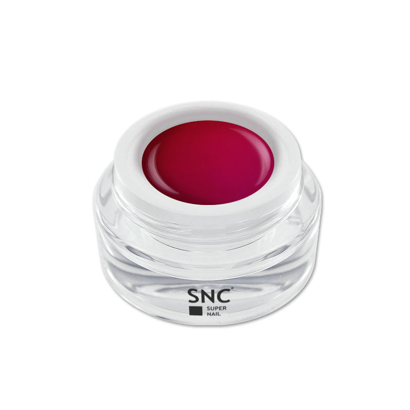 Foto di color gel Rosso Rubino in barattolino di vetro da 5ml con sfondo bianco, marchio SNC Super Nail Center