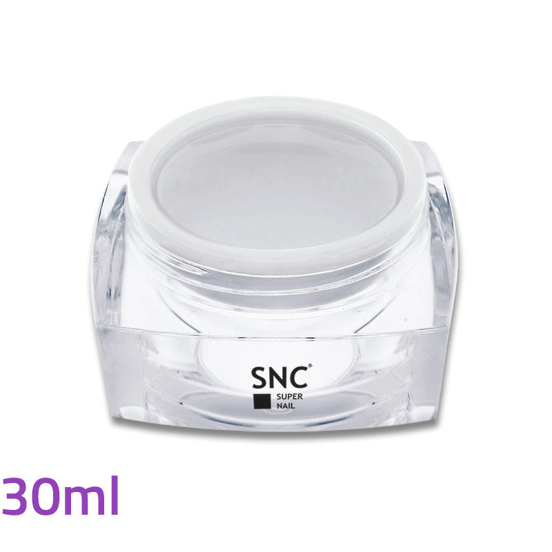 Foto di gel costruttore builder monofasico 3 in 1 moonlight da 30ml colore trasparente con sfondo bianco, marchio SNC Super Nail Center