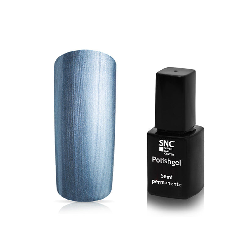 Foto di Smalto UV-LED semipermanente Extreme lack colore Silk Blu, azzurro carta da zucchero,  con sfondo bianco, marchio SNC Super Nail Center