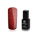 Foto di Smalto UV-LED semipermanente Extreme lack colore Glitter Rosso con sfondo bianco, marchio SNC Super Nail Center