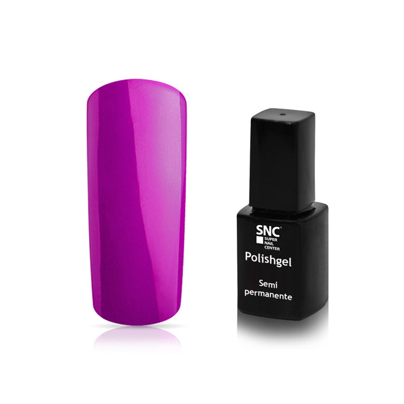 Foto di Smalto UV-LED semipermanente polishgel colore Neon viola t con sfondo bianco, marchio SNC Super Nail Center