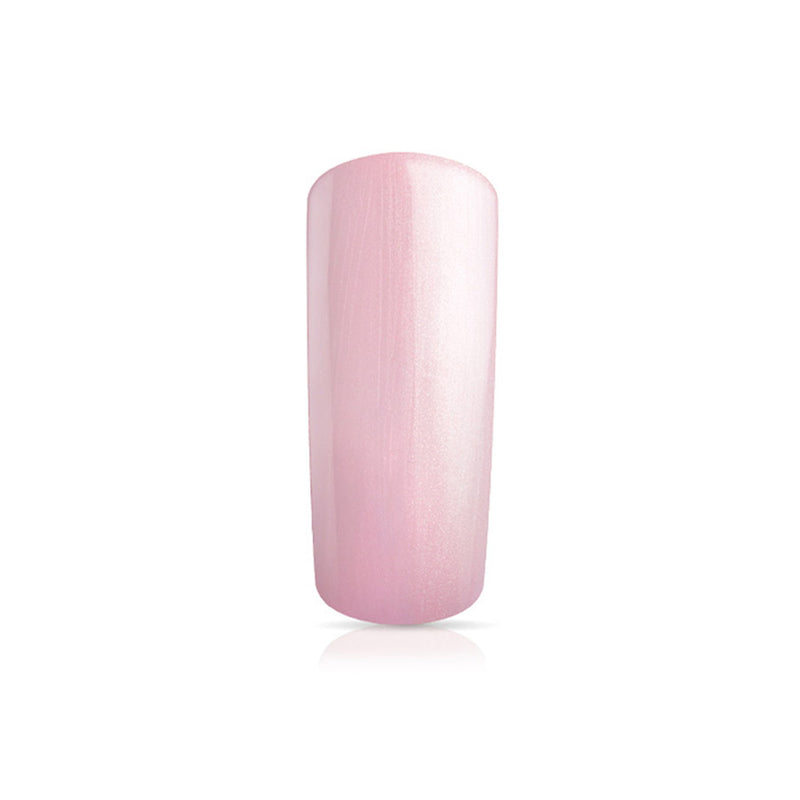 Foto di unghia dipinta con Smalto UV-LED semipermanente polishgel colore Rosa metallic con sfondo bianco, marchio SNC Super Nail Center