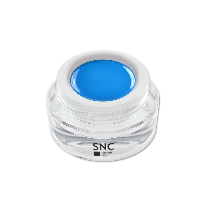 Foto di color gel Acqua in barattolino di vetro da 5ml con sfondo bianco, marchio SNC Super Nail Center