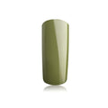 Foto di unghia dipinta con Smalto UV-LED semipermanente colore Army Green con sfondo bianco, marchio SNC Super Nail Center