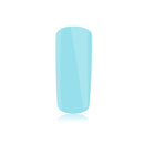 Foto di unghia dipinta con Smalto UV-LED semipermanente colore azzurro Capri con sfondo bianco, marchio SNC Super Nail Center