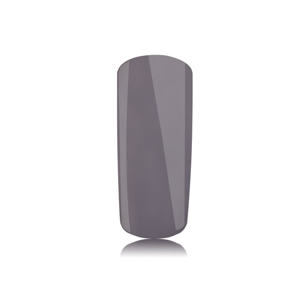 Foto di unghia dipinta con Smalto UV-LED semipermanente colore Dove Grey , grigio tortora scuro, con sfondo bianco, marchio SNC Super Nail Center