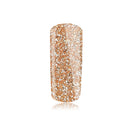 Foto di unghia dipinta con Smalto UV-LED semipermanente colore Glitter Oro Rosa con sfondo bianco, marchio SNC Super Nail Center