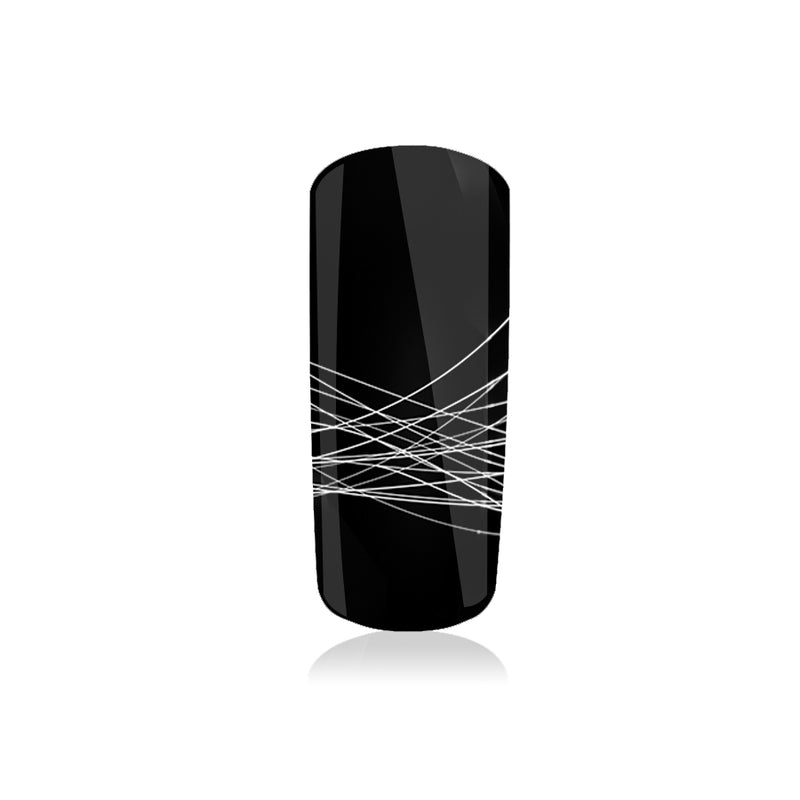 SPIDER GEL SILVER 5ML su unghia nera, Nail Art, SNC - Super Nail Store