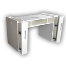 TAVOLO ROMA 1 WHITE con cassetti aperti, Tavoli serie NTD, SNC - Super Nail Store