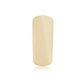 Foto di unghia dipinta con Smalto UV-LED semipermanente colore Vanilla beige con sfondo bianco, marchio SNC Super Nail Center