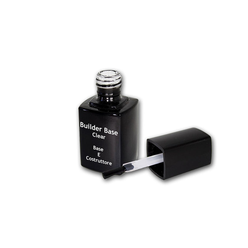 Foto di builder rubber base bonder clear con sfondo bianco, marchio SNC Super Nail Center