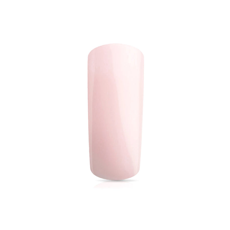 Foto di unghia dipinta con Smalto UV-LED semipermanente Extreme lack colore Dancer, rosa chiaro con sfondo bianco, marchio SNC Super Nail Center