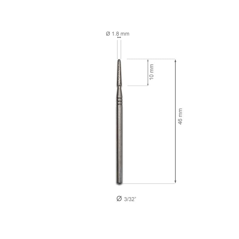 Specifiche e dettagli PUNTA PROFESSIONALE DIAMANTATA A CONO STONDATO 1.8 mm diametro, frese, punte e cilindrini unghie, marchio SNC Super Nail Center