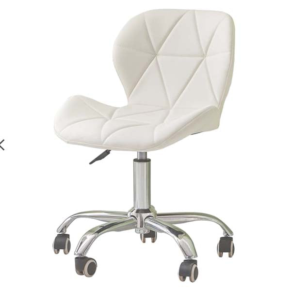 Sedia poltroncina ecopelle bianca con ruote SNC Nail store