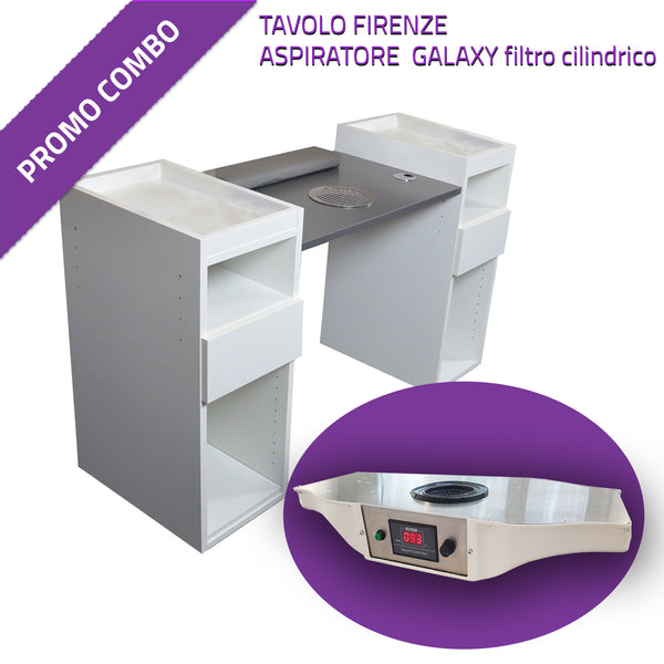 TAVOLO FIRENZE BICOLOR più ASPIRATORE GALAXY, Tavoli serie NTD, SNC - Super Nail Store