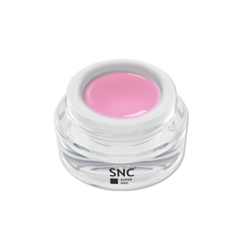 Foto di gel color french pink con sfondo bianco, marchio SNC Super Nail Center