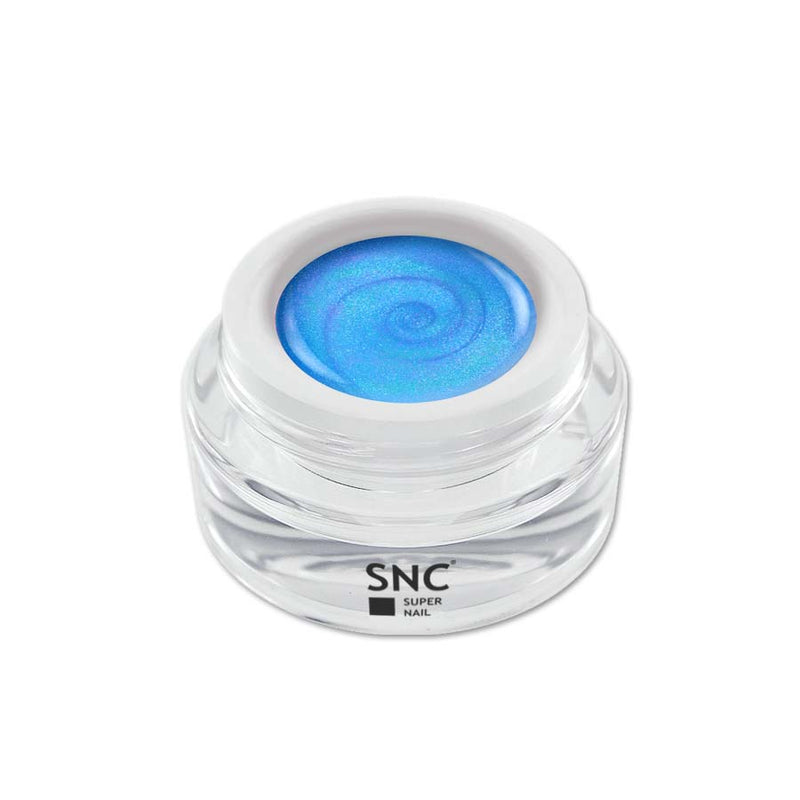 Foto di glimmer color gel Ocean in barattolino di vetro da 5ml con sfondo bianco, marchio SNC Super Nail Center
