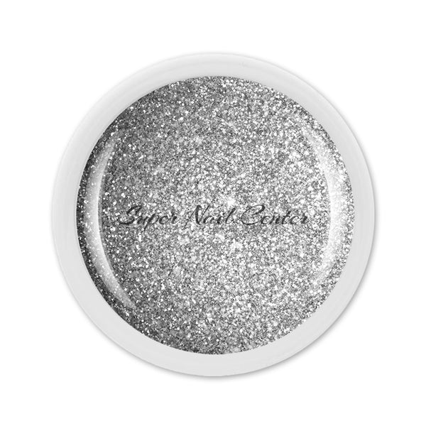 Foto di glitter color gel Argento da 5ml con sfondo bianco, marchio SNC Super Nail Center